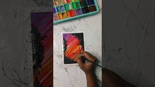 Drawing Night view painting art viralvideo youtubeshorts [upl. by Sualohcin]