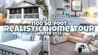 REALISTIC HOME TOUR  1100 SQUARE FEET  WINTER 2023  FARMHOUSE STYLE DECOR  SMALL HOME TOUR [upl. by Canfield]