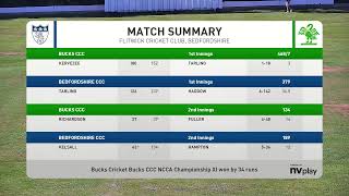 Bedfordshire CCC  Buckinghamshire CCC NCCA Championship Day 3 [upl. by Waldman532]