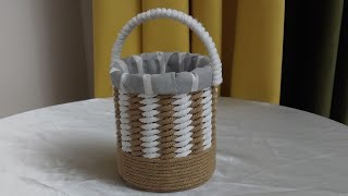 How to make a basket with wooden skewers diybasket diy howtomakepaperbasket diycrafts [upl. by Anirdnaxela190]