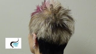 How To Haircut Ladies Faux Hawk Pixie Hairstyles [upl. by Yedorb]