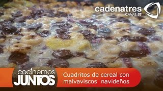 ¡Ricos Cuadritos de cereal con malvaviscos navideños [upl. by Ecinwahs]