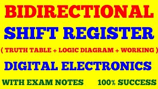 BIDIRECTIONAL SHIFT REGISTER  DIGITAL ELECTRONICS  WITH EXAM NOTES [upl. by Llechtim617]