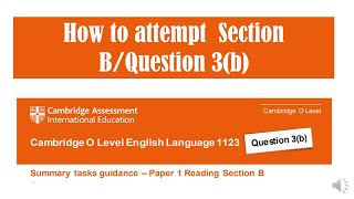 How to do Question 3b in section BPaper 1 [upl. by Fokos]