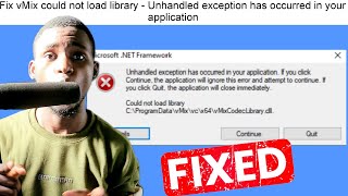 How to Fix Could not load library C\ProgramData\vMix\vc\×64\vMixCodecLibrarydll  vMix Error Fix [upl. by Assyle605]