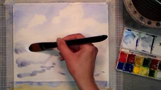 How to Paint Cumulus Clouds in Watercolor [upl. by Fitzgerald]