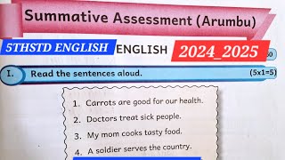 5THSTD ENGLISH TERM1 Summative assessment answers EE WORK BOOK ANSWERS20242025EE AND GRAMMAR [upl. by Atinal]