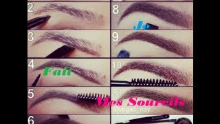 How to fill my eyebrows  Comment je fait mes sourcils TUTORIEL 2013 [upl. by Eenal]