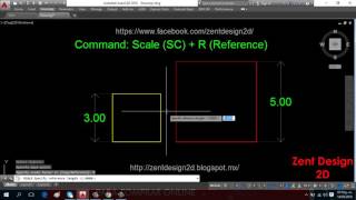 Command  SCALE Reference AutoCAD 2016 [upl. by Amikan]