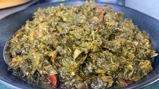 Feuilles de manioc FRITRevisiter avec moi la celebre recette de Pondu delicieuxCUISINE CONGOLAISE [upl. by Coney]