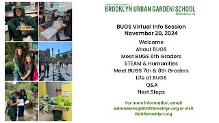 BUGS Virtual Info Session November 20 2024 [upl. by Torray]