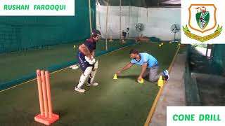 🏏 BATTING CONE DRILLS 🏏 RUSHAN FAROOQUI 🏏 CRICKET COACH KADIR PATEL 🏏 [upl. by Eicyal]