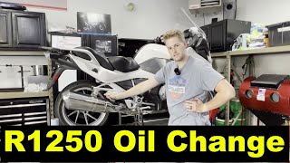 BMW R1250 Oil Change explained in 3 mins [upl. by Nosilla]