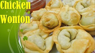 Chicken Wonton Recipe Bengali  Chinese Fried Wontons Recipe  অনথন  Onthon [upl. by Medovich]