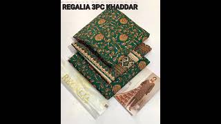 REGALLA 3 PIECE KHADDAR 𝘽𝙧𝙖𝙣𝙙 REGALLA WITH STITCH DRESS POSTER FASHIONABLE DRESSES FOR GIRLS [upl. by Soutor851]