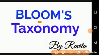 Blooms Taxonomy for Ctet Dsssb UPTET and other tets cognitive domain affective domainconative [upl. by Memberg357]