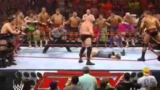 John Cena amp Randy Orton vs RAW RosterPart 2 [upl. by Wilinski]