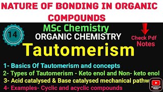 Tautomerism  complete Explanation MSc Chemistry ORGANIC CHEMISTRY itschemistrytime notes [upl. by Blinnie]