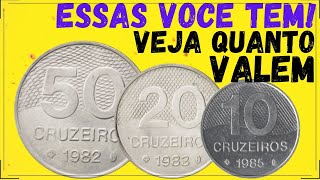 SAIBA QUANTO VALE ESSAS MOEDAS ANTIGAS  PADRÃO CRUZEIROS [upl. by Atsirk969]