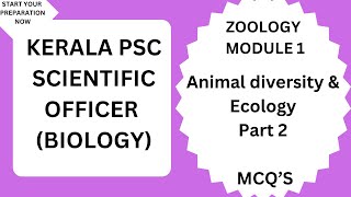 KERALA PSC SCIENTIFIC OFFICER BIOLOGY syllabus based MCQ Animal diversity amp Evolution Part2 [upl. by Dorian73]