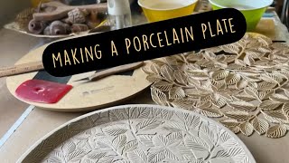 Porcelain Textured Ceramic pottery plate demonstration how to make [upl. by Andrey]