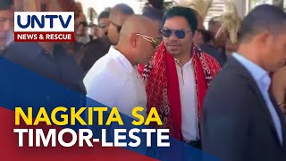 Expelled Cong Teves at exSen Manny Pacquiao nagkita sa isang event sa TimorLeste – DOJ [upl. by Nairim]