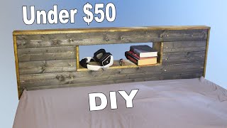 Custom Wooden Headboard with Shelf [upl. by Llevron]