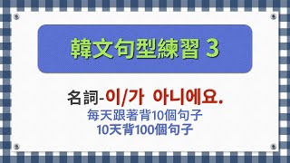 一個句型有10個句子韓文句型練習3 [upl. by Acsecnarf482]