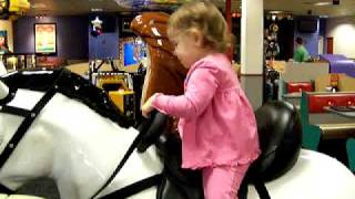 Sierra riding horse at Chuck E Cheese [upl. by Vocaay]