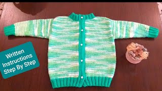 How to knit a Sweater for Children step by step part 1  Front open sweater With english subtitles [upl. by Lorusso]