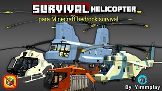 REVIEW  Survival Helicopters v15 para Minecraft bedrock 119  121 [upl. by Naitsabas]