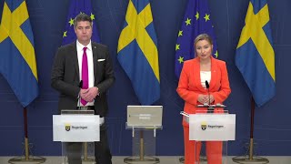 Regeringen bjuder in till pressträff för att presentera budgetnyheter [upl. by Innavoij]