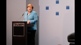 TRUMPF Grußworte von Bundeskanzlerin Merkel und Sachsens MP Kretschmer bei TRUMPF in Neukirch [upl. by Romonda484]