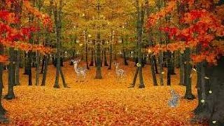 Enchanting Autumn Forest Leaves Falling Deers Rabbit and Music [upl. by Ainekahs130]