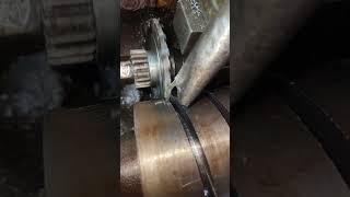 Big size 10 module single start woram shaft gear cutting shortvideo gear mechanical [upl. by Lemej]