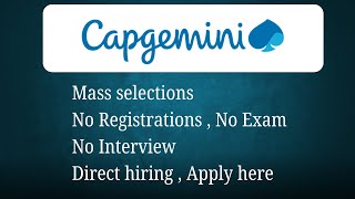 Capgemini is sending offer letters🔥 without exam  interview  Apply now dont miss this oppurtunity [upl. by Yllus670]