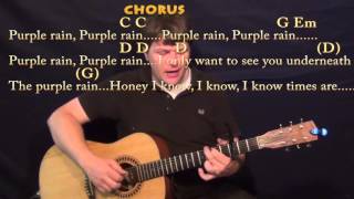 Purple Rain Prince Fingerstyle Guitar Cover Lesson with ChordsLyrics  Capo 3rd [upl. by Martijn]