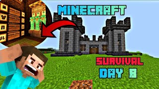 Decorating my castle interior l Minecraft survival day 8 [upl. by Treblig]