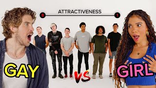 Ranking 8 Guys By Attractiveness  Gay VS Girl [upl. by Annauqahs]