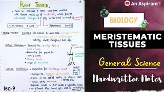 Plant TissuesMeristematic Tissues  Biology  General Science  Lec9  An Aspirant [upl. by Sturrock]