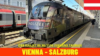 Cab Ride Wien Vienna  Salzburg part of ÖBBWestbahn Austria train drivers view in 4K [upl. by Gibe400]