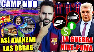 🚨¡ALERTA OBRAS CAMP NOU ¡NUEVAS PUERTAS y FECHA  GUERRA NIKEPUMA por la CAMISETA del BARÇA [upl. by Adnalay]