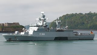 German warship outbound from UK naval base 🇩🇪 🇬🇧 [upl. by Merkley]