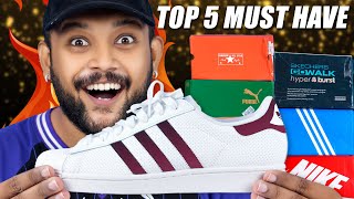 TOP 5 Premium White SneakersShoes for Men 🔥 Nike Adidas Puma Shoes Haul Review 2024  ONE CHANCE [upl. by Navinod845]