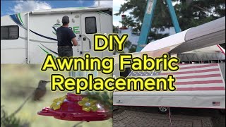 CF21 DIY RV Patio Awning Fabric Replacement leaveshade Part 2 [upl. by Tish]