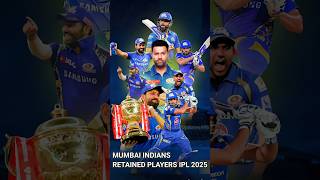 MI Retained Players 2025  IPL 2025 MI Squad  IPL 2025 Mega Auction cricket ipl mi rohitsharma [upl. by Genna]