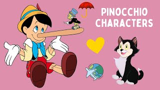 Pinocchio Characters  Pinocchio Geppetto Jiminy Cricket and friends [upl. by Goltz359]