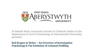 Investigative Psychology amp Criminal Profiling – A Channel Talent Headliner with Aberystwyth [upl. by Betthezel]