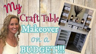 My Craft Table MAKEOVER on a BUDGET  DIY Craft Table  Michaels Craft Desk [upl. by Nolyarb]