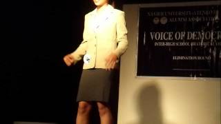 INTERHIGH SCHOOL ORATORICAL CONTEST ELIMINATION THEME I SPEAK FOR DEMOCRACY  OCT03 2012 [upl. by Yusuk]